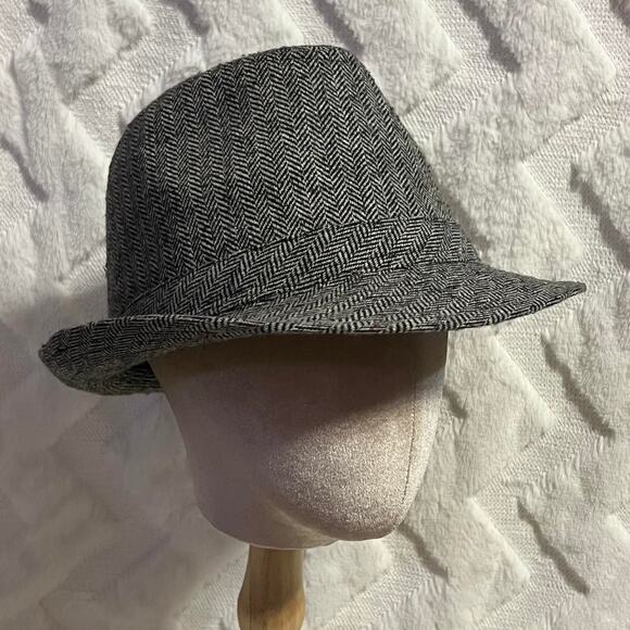 Kim Parrish grey herringbone fedora - Picture 1 of 5